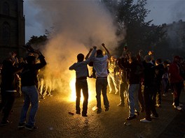 Fanouci Sparty se vydali ped zápasem se Slavií na stadion do Edenu pky....