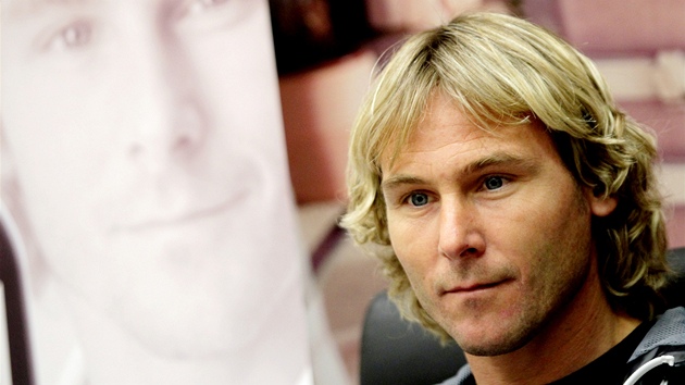 Pavel Nedvd na setkn s novini v Brn.