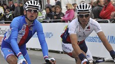 NEDOJEL. eský cyklista Roman Kreuziger (vlevo) závod mistrovství svta