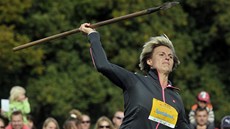 Oštěpařka Barbora Špotáková při exhibiční soutěži v hodu kopím Oštěpařka Barbora Špotáková při exhibiční soutěži v hodu kopím