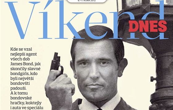 Tituln strana magaznu Vkend DNES na tma James Bond - George Lazenby