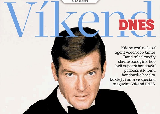 Tituln strana magaznu Vkend DNES na tma James Bond - Roger Moore