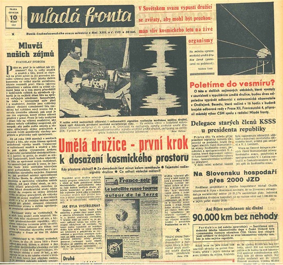 Titulní strana Mladé fronty z 10.10.1957