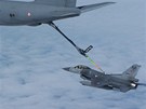 Tureck sthaka F-16 dopluje palivo za letu z tankeru KC-135