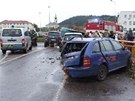 Hromadn nehoda v centru Trutnova (4. 10. 2012)