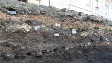 Archeologové narazili ticet centimetr pod dlabou duchcovského námstí na pl