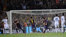 OTOILI JSME TO! Lionel Messi se podruhé v zápase raduje, práv povedenou...