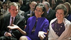 Michelle Obamová bhem první televizní prezidentské debaty reaguje na otázku,