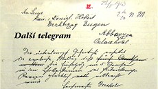 Z tohoto telegramu arcivévoda Even zjistil, e první ptice kamzík z Alp u