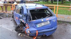 Hromadná nehoda v centru Trutnova (4. 10. 2012)