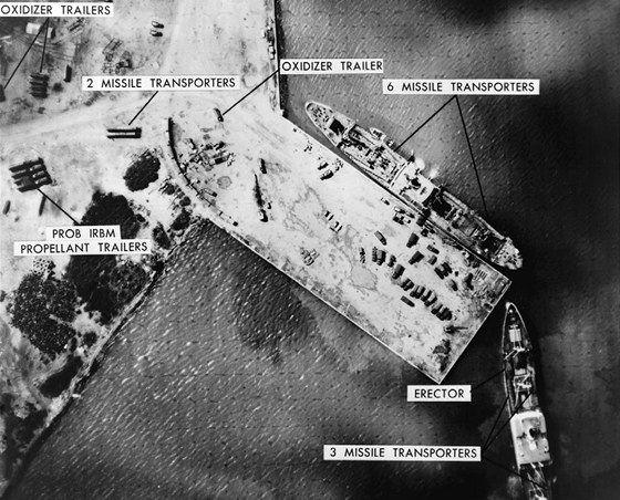 Kubánská krize - snímek kubánských a sovtských pozic z letounu U-2