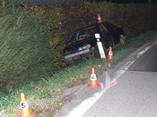 Opil idi havaroval v Doln Olenici na Trutnovsku. (9. 10. 2012)