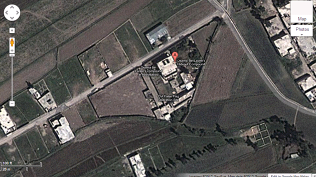 Skuten kryt bin Ldina v Abbottbdu na mapch Googlu.