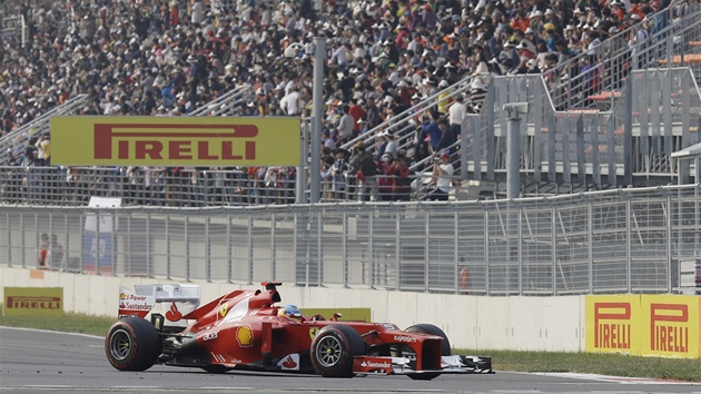 Fernando Alonso ze stje Ferrari bhem Velk ceny Koreje.