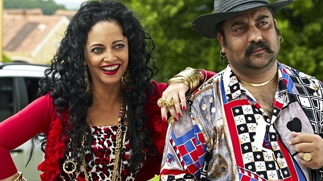 Z natáčení filmu Babovřesky - Lucie Bílá v roli cikánky z Kanady