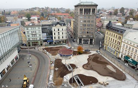 Kruhová trafika, o kterou se vede spor, leí v levé prostední ásti snímku.