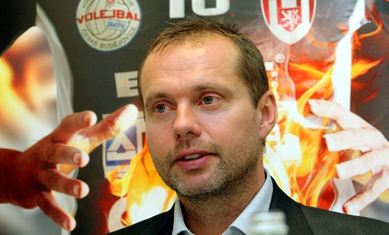 Jan Svoboda, trenér eskobudjovických volejbalist.