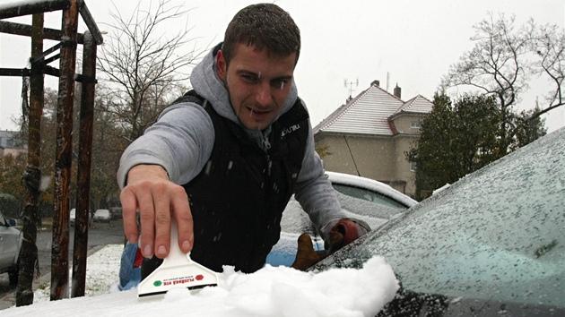 Prvn snh leton zimy v Plzni