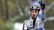Nizozemský cyklokrosa Mathieu van der Poel, vítzný junior SP v Plzni.