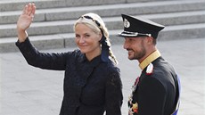 Norská korunní princezna Mette-Marit a princ Haakon