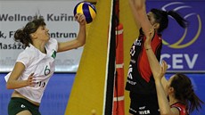 Momentka z duelu volejbalistek KP Brno (v bílém) s polskou Bielsko-Bialou. Momentka z duelu volejbalistek KP Brno (v bílém) s polskou Bielsko-Bialou.