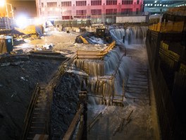 Moská voda zaplavuje základy chystaného muzea obtí 11. záí na Ground Zero. 