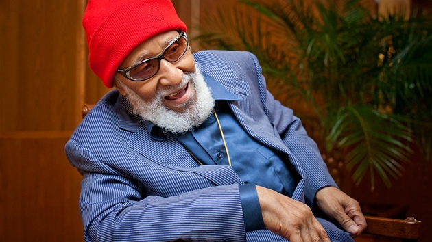 Tenorsaxofonista Sonny Rollins pi nvtv Prahy (30. jna 2012, Praha)