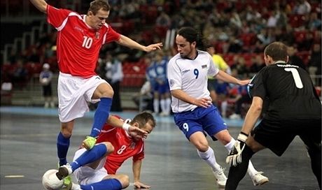 Momentka  z utkání eských futsalist na mistrovství Evropy 2012.