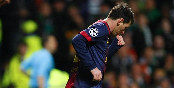 TROCHU SMUTNÁ OSLAVA. Lionel Messi z Barcelony práv sníil proti Celtiku na