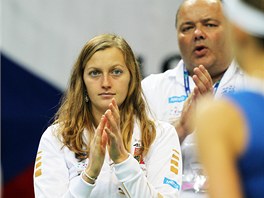 BOJUJ, LUCKO. Petra Kvitová, která prohrála první nedlní dvouhru proti An...
