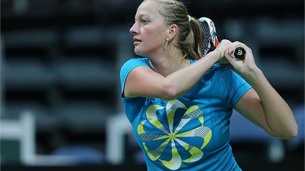 SOUSTEDNÍ. Petra Kvitová na tréninku ped fedcupovým finále.