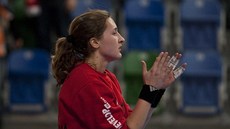 Mostecká brankářka Dominika Müllnerová. Mostecká brankářka Dominika Müllnerová.