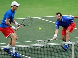 U SÍT. Tomá Berdych (vlevo) a Radek tpánek ve finále Davis Cupu ve tyhe...