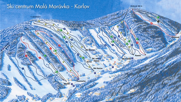 Vizualizace lyžařských středisek v Malé Morávce-Karlově.