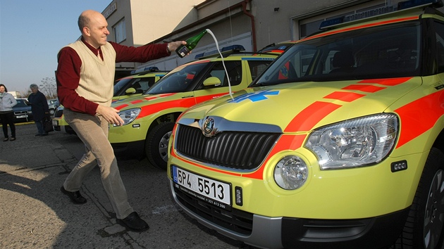 Nové sanitky záchranné sluby Plzeského kraje. 