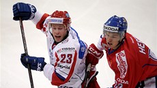 NOVÁČEK V AKCI. Tomáš Hertl, který si na turnaji Karjala Cup odbyl NOVÁČEK V AKCI. Tomáš Hertl, který si na turnaji Karjala Cup odbyl