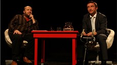 Hostem talkshow Davida Hrbka v olomouckém Divadle hudby byl den před zápasem Hostem talkshow Davida Hrbka v olomouckém Divadle hudby byl den před zápasem
