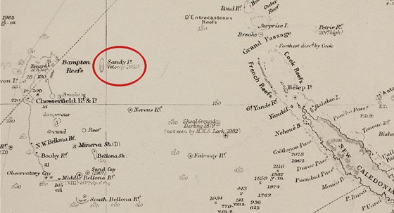 Mapa britské admirality z roku 1908 z muzea v novozélandském Aucklandu, na