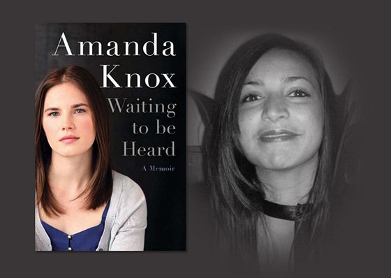 Kniha Amandy Knoxové, která je i na jejím pebalu, a zavradná Meredith...