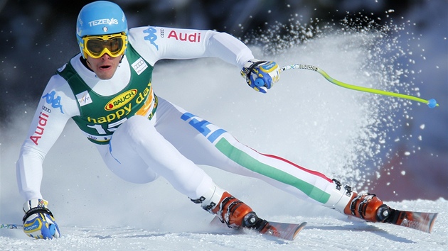 Italsk lya Christof Innerhofer sjd tra super-G v Lake Louis. 