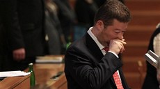 Nový senátor Tomio Okamura tsn po sloení slavnostního slibu