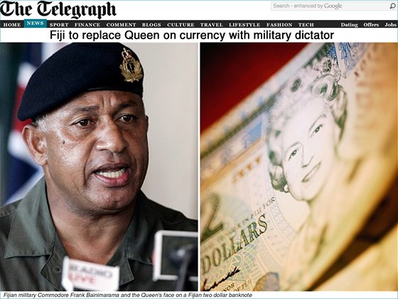 Portrét vojenského diktátora z Fidi, komodora Franka Bainimaramy (na snímku),