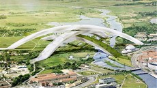 Plán na lyžařskou halu, která má vzniknout v dánském městě Randers. Plán na lyžařskou halu, která má vzniknout v dánském městě Randers.
