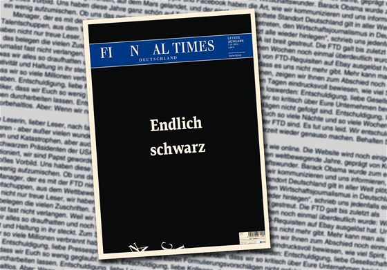 Po tinácti letech vylo tento pátek poslední vydání Financial Times v Nmecku.