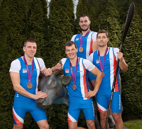 Bronzoví olympionici  Luká Trefil, Josef Dostál, Jan trba  a Daniel Havel. 