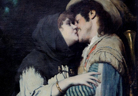 Na obrazu Kurzschluss vypodobnil Gabriel von Max sám sebe v objetí s milenkou