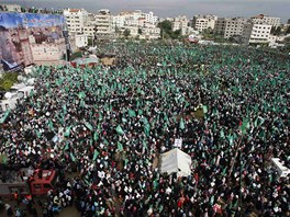 Na manifestaci k oslav 25. vro zaloen hnut Hamas se v Gaze selo sto
