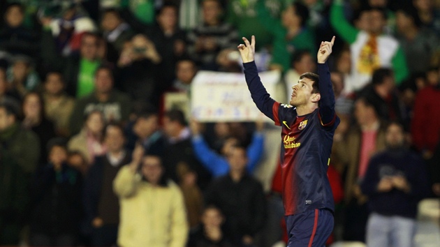 tonk Lionel Messi z Barcelony posl gl sv babice do nebe.