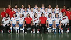 eská florbalová reprezentace ped zahájením mistrovství svta 2012.