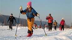 Běžkařská dráha na závodišti ve Velké Chuchli. Běžkařská dráha na závodišti ve Velké Chuchli.